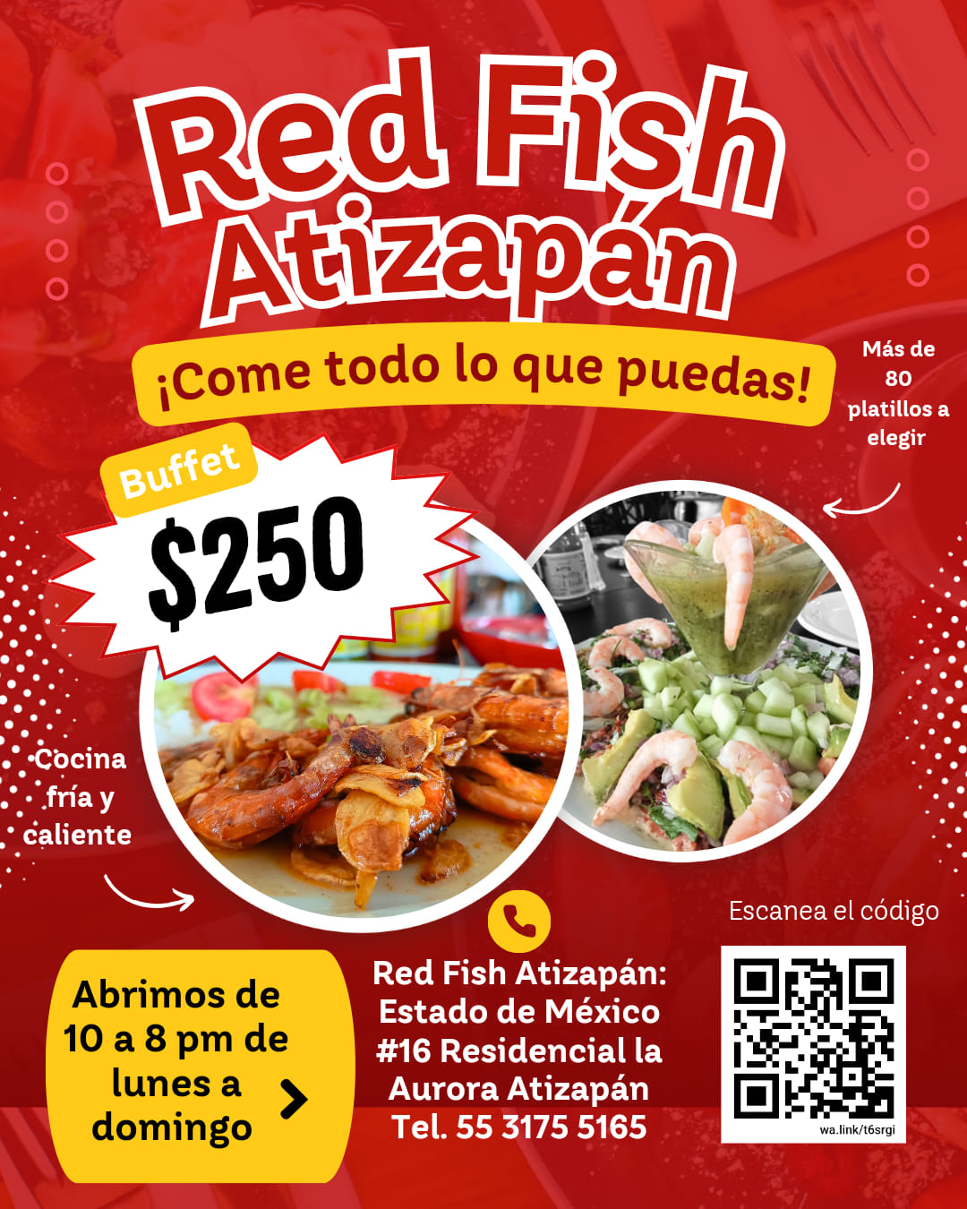 Buffet de mariscos en Atizapán por $250